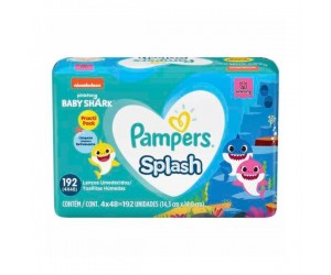 TOALHAS UMEDECIDAS PAMPERS SPLASH BABY SHARK 192 UNIDADES