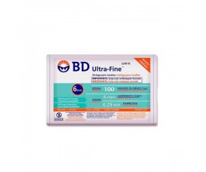 SERINGA DE INSULINA BD ULTRA FINE 6MM 100U 10 UNIDADES EMB 10 UNID COM 10 SERINGAS CADA