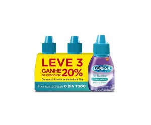 KIT COREGA PÓ FIXADOR LEVE 3 GANHE 20% DE DESCONTO 22G CADA