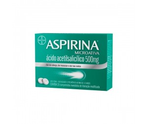 Aspirina Microativa 500mg 20 Comprimidos Revestidos