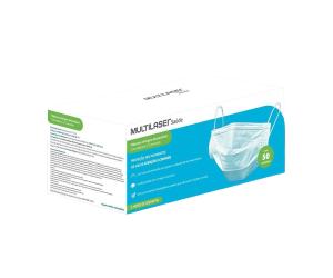 MÁSCARA CIRÚRGICA DESCARTÁVEL MULTILASER 50 UNIDADES