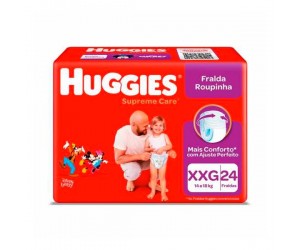 FRALDA ROUPINHA HUGGIES SUPREME CARE MEGA XXG 24 UNIDADES