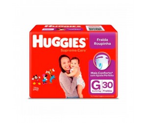 FRALDA ROUPINHA HUGGIES SUPREME CARE MEGA G 30 UNIDADES