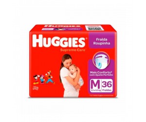FRALDA ROUPINHA HUGGIES SUPREME CARE MEGA M 36 UNIDADES