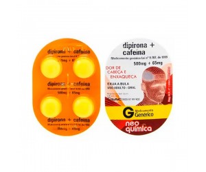 DIPIRONA SODICA+CAFEÍNA 500MG+65MG 4 COMP - NEO QUÍMICA