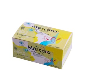 MASCARA DESCARTAVEL INFANTIL MASSAR ROSA C/25 UNIDADES
