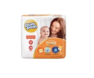 FRALDA POMPOM DERMA PROTEK M 28 UNIDADES