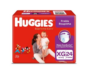 FRALDA ROUPINHA HUGGIES SUPREME CARE MEGA XG 24 UNIDADES