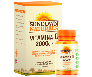Vitamina D 2000ui Sundown Naturals 200 Cápsulas