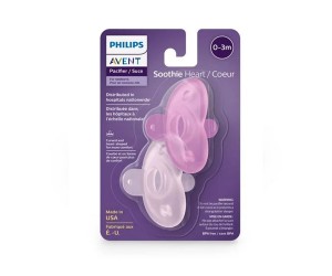 CHUPETA PHILIPS AVENT SOOTHIE 0 A 3 MESES ROSA 2 UNID