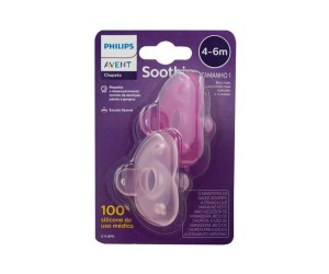 CHUPETA PHILIPS AVENT SOOTHIE 4 A 6 MESES ROSA 2 UNID