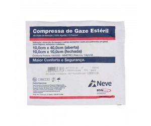 COMPRESSA DE GAZE ESTÉRIL NEVE 13 FIOS 10 UNIDADES