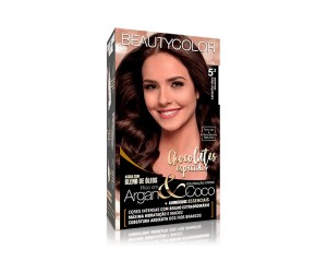 COLORAÇÃO CREME KIT BEAUTYCOLOR 5.3 CASTANHO CLARO DOURADO