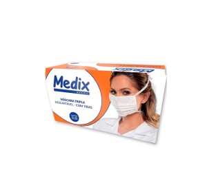 MASCARA CIRURGICA DESCARTAVEL MEDIX COM 50 UNIDADES