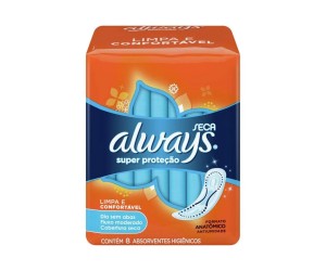 ABSORVENTE ALWAYS SUPER PROTEÇÃO SECA SEM ABAS 8 UNIDADES