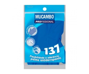 LUVA LÁTEX LISA AZUL TAMANHO 7-M 1 PAR