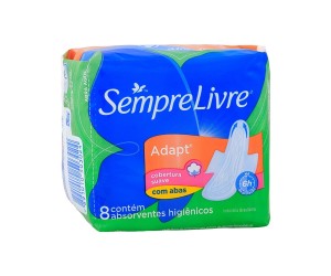 ABSORVENTE SEMPRE LIVRE ADAPT SUAVE COM ABAS 8 UNIDADES