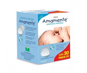 ABSORVENTE PARA SEIOS AMAMENTE PREMIUM LEVE 30 PG 24 UNID