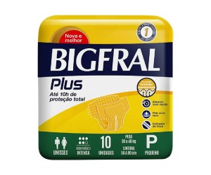 Fralda Geriátrica Bigfral Plus P 10 Unidades