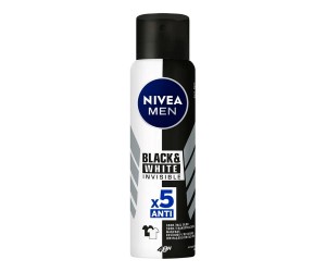 DESODORANTE NÍVEA MEN AEROSOL BLACK & WHITE INVISIBLE 150ML