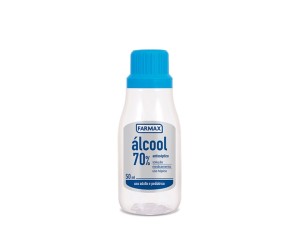 ÁLCOOL 70% FARMAX 50ML CX C/ 12