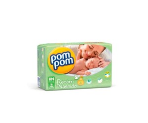 FRALDA POMPOM RN 18 UNIDADES CX C/ 16