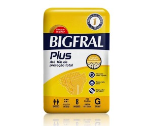 Fralda Geriátrica Bigfral Plus G 8 Unidades