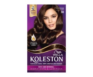 COLORAÇÃO CREME KIT KOLESTON 30 CASTANHO ESCURO