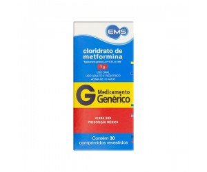 CLORIDRATO DE METFORMINA 1G 30 COMPRIMIDOS REVESTIDOS - EMS