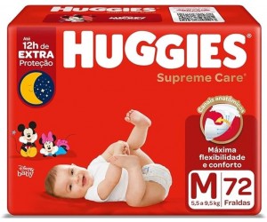 FRALDA HUGGIES SUPREME CARE HIPER M 72 UNIDADES