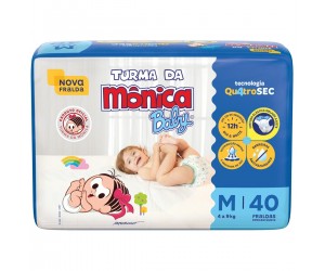 FRALDA TURMA DA MÔNICA BABY ECONOMICA M 40 UNIDADES