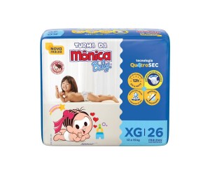 FRALDA TURMA DA MÔNICA BABY ECONOMICA XG 26 UNIDADES