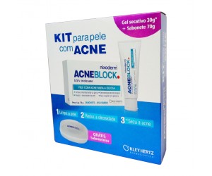Kit Acneblock Gel + Sabonete + Saboneteira