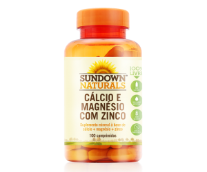Cálcio E Magnésio com Zinco Sundown Naturals 100 Comprimidos
