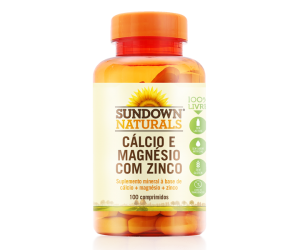 CÁLCIO E MAGNÉSIO COM ZINCO SUNDOWN NATURALS 100 COMPRIMIDOS