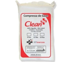 Compressa De Gaze Clean 13 Fios 500 Unid