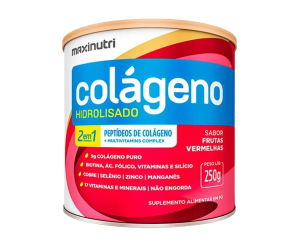 COLAGENO HIDROLISADO 2 EM 1 MAXINUTRI FRUTAS VERMELHAS 250G