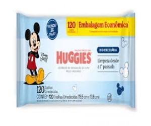 LENÇOS UMEDECIDOS HUGGIES CLASSIC HIGIENE DIÁRIA 120 UNID