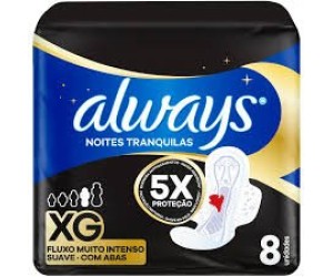 ABSORVENTE ALWAYS NOITES TRANQUILAS XG 8 UNIDADES