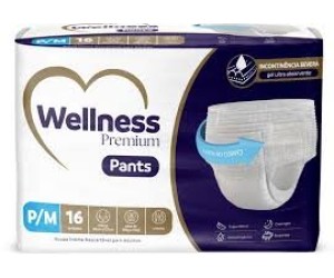 FRALDA GERIÁTRICA WELLNESS PANTS JUMBO P/M 16 UNIDADES