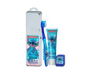 KIT DENTALCLEAN PREMIUM STICH INFANTIL ESCOVA+CREME+FIO