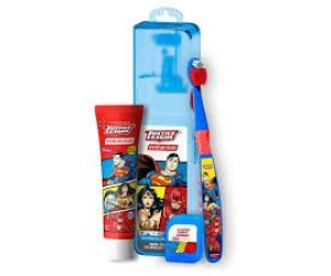 KIT VIAGEM DENTALCLEAN LIGA DA JUSTIÇA ESC+CREME+FIO DENTAL