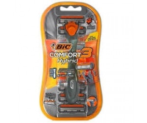 APARELHO DE BARBEAR BIC COMFORT 3 HYBRID 1 CABO+6 CARTUCHOS