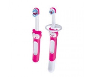 ESCOVA MAM LEARN TO BRUSH SET 5+ ROSA