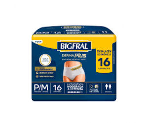 FRALDA GERIÁTRICA BIGFRAL DERMA PLUS P/M 16 UNIDADES