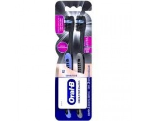 ESCOVA DENTAL ORAL B SENSITIVE INDICATOR BLACK 2 UNIDADES