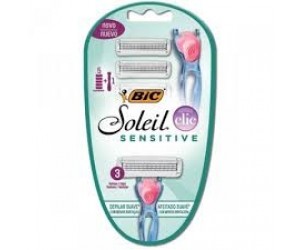 APARELHO DE BARBEAR BIC SOLEIL CLIC SENSITIVE 1+5 CARTUCHOS 