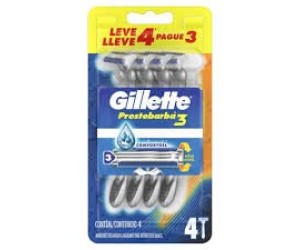 APARELHO PRESTOBARBA 3 EXTRA SUAVE 4 UNIDADES