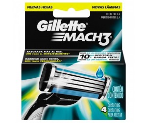 Lâminas Gillette Mach3 4 Unidades