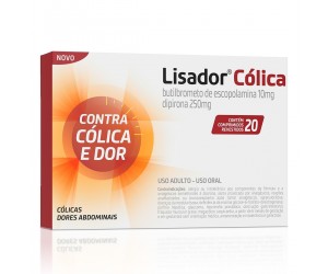 LISADOR COLICA C/ 20 COMPRIMIDOS  10+250mg cx 20 comp